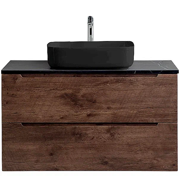 Тумба с раковиной и столешницей BelBagno ETNA 100 ETNA100RW-KEPMNO-1302H301-SET дуб Мавр для ванной в интернет-магазине Sanbest