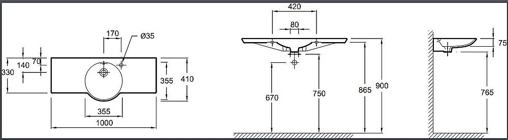 Раковина Jacob Delafon FORMILIA SPHERIK 100 E4508-00 белая купить в интернет-магазине Sanbest