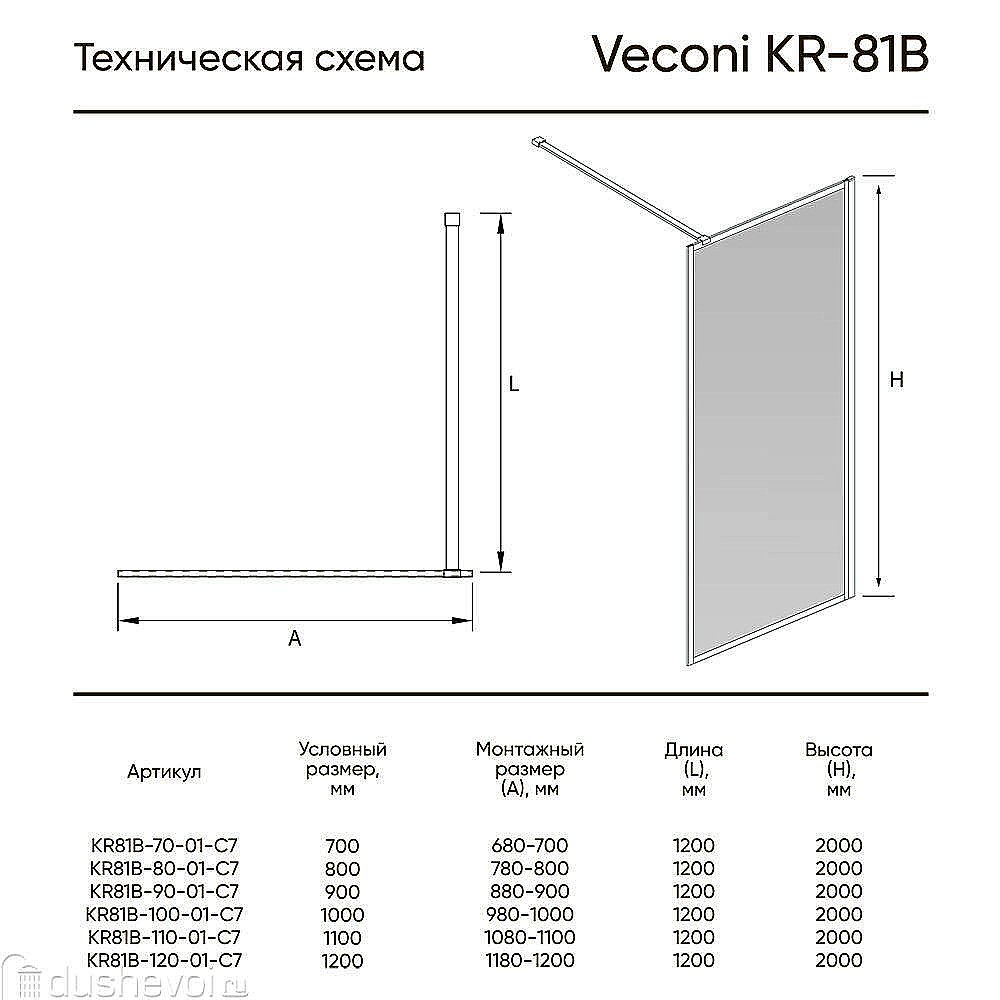 Душевое ограждение Veconi Korato KR81G-110-01-C8 110 прозрачное/профиль брашированное золото купить в интернет-магазине Sanbest