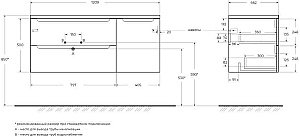 Тумба с раковиной BelBagno ETNA-1200-2C-1A-SO-RN-L/R Rovere Nature для ванной в интернет-магазине Sanbest