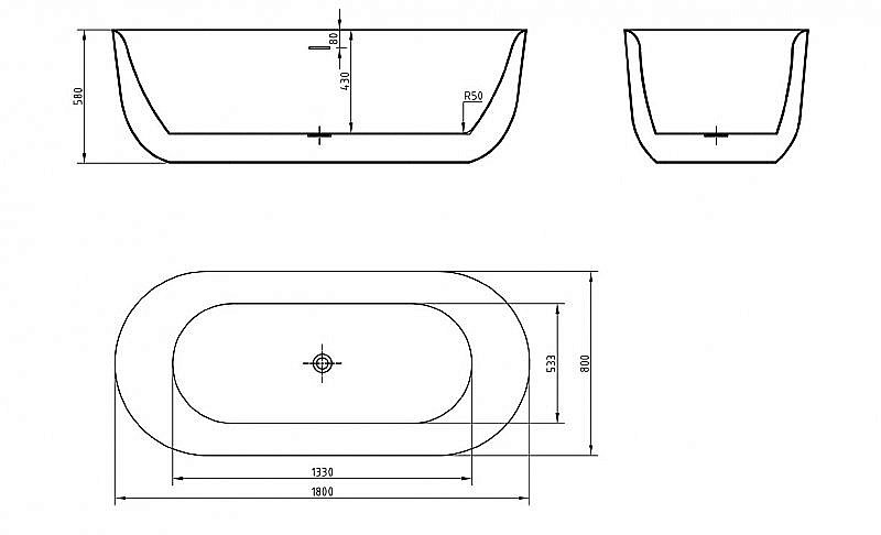 Ванна акриловая BelBagno BB706 180х80 купить в интернет-магазине Sanbest