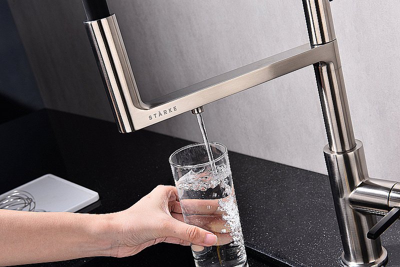 Смеситель для кухни Paulmark Tornado To213402-BS брашированная сталь купить в интернет-магазине сантехники Sanbest