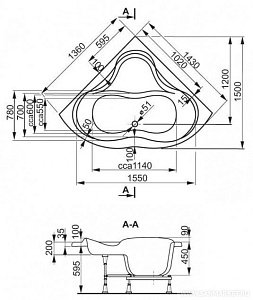 Ванна акриловая Vagnerplast Iris 143x143 купить в интернет-магазине Sanbest