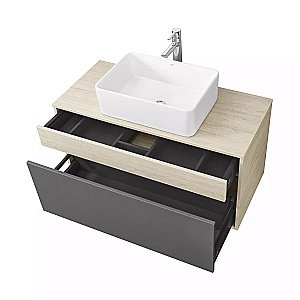 Тумба с раковиной Акватон Лофт Урбан 100 графит\орегон для ванной в интернет-магазине Sanbest