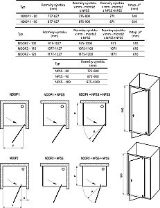 Душевой уголок Ravak Nexty NDOP2+NPSS+NPSS 120x100 стекло прозрачное/профиль блестящий купить в интернет-магазине Sanbest