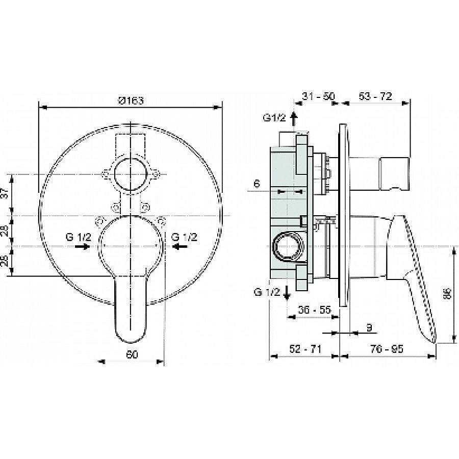 Набор смесителей Ideal Standard Ceraflex Alpha BD003AA купить в интернет-магазине сантехники Sanbest