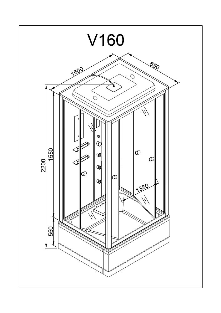 Душевая кабина DTO V160 160х85 купить в интернет-магазине Sanbest