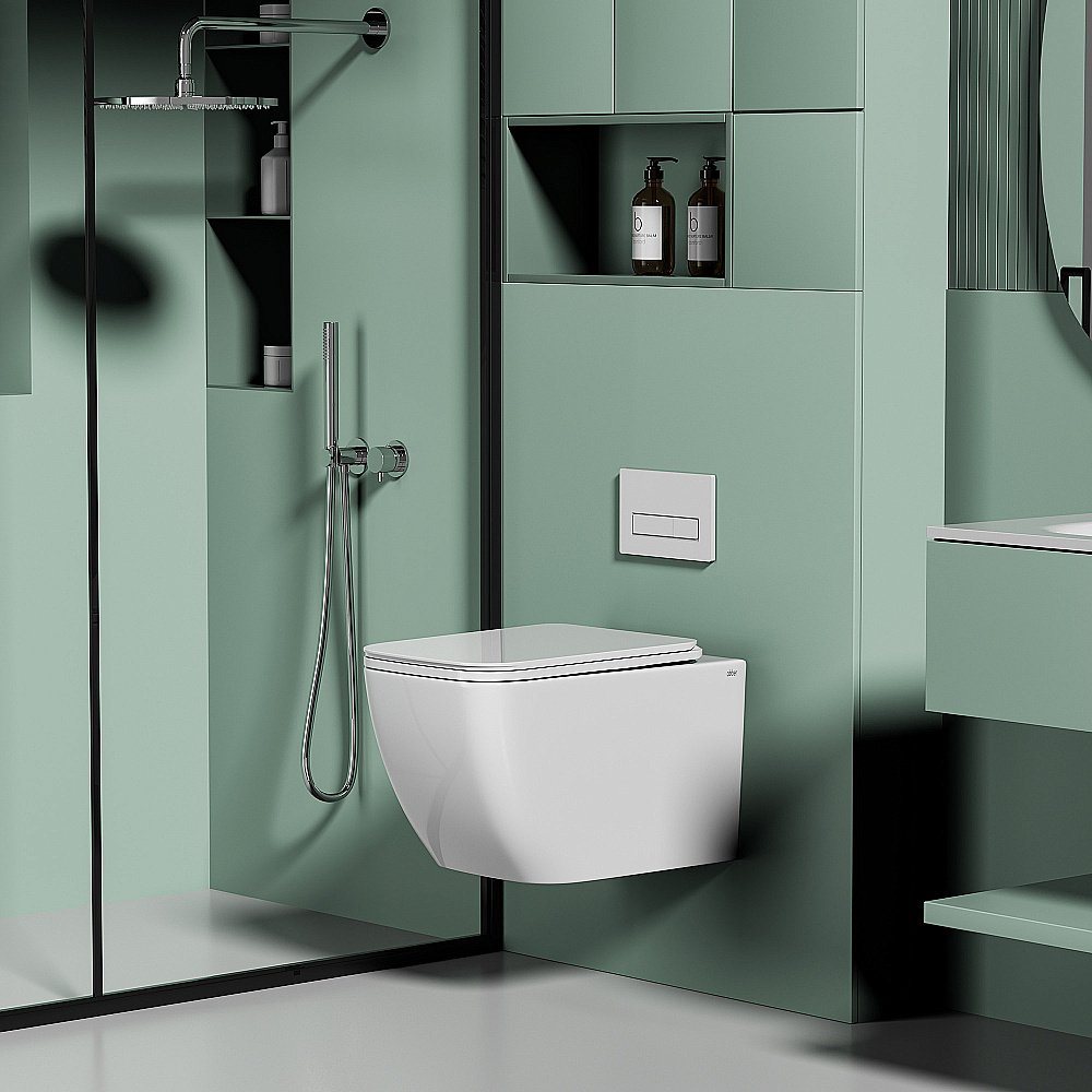 Унитаз подвесной Abber Ultra AC1303 белый, безободковый, с крышкой микролифт купить в интернет-магазине Sanbest