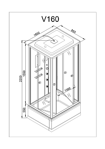 Душевая кабина Deto V160 160х85 купить в интернет-магазине Sanbest
