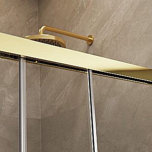 Душевой уголок Radaway Idea Gold KDJ 140х100 L стекло прозрачное/профиль золото купить в интернет-магазине Sanbest