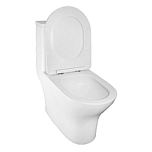 Унитаз моноблок Azario Terni AZ-8618T белый, безободковый, с крышкой микролифт, слив торнадо купить в интернет-магазине Sanbest