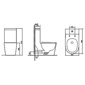 Унитаз моноблок Azario Nimbus AZ-6080-AP белый, безободковый, с крышкой микролифт, слив торнадо купить в интернет-магазине Sanbest