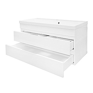 Тумба с раковиной Azario Эстима 100/2 CS00094585 белый глянцевый для ванной в интернет-магазине Sanbest