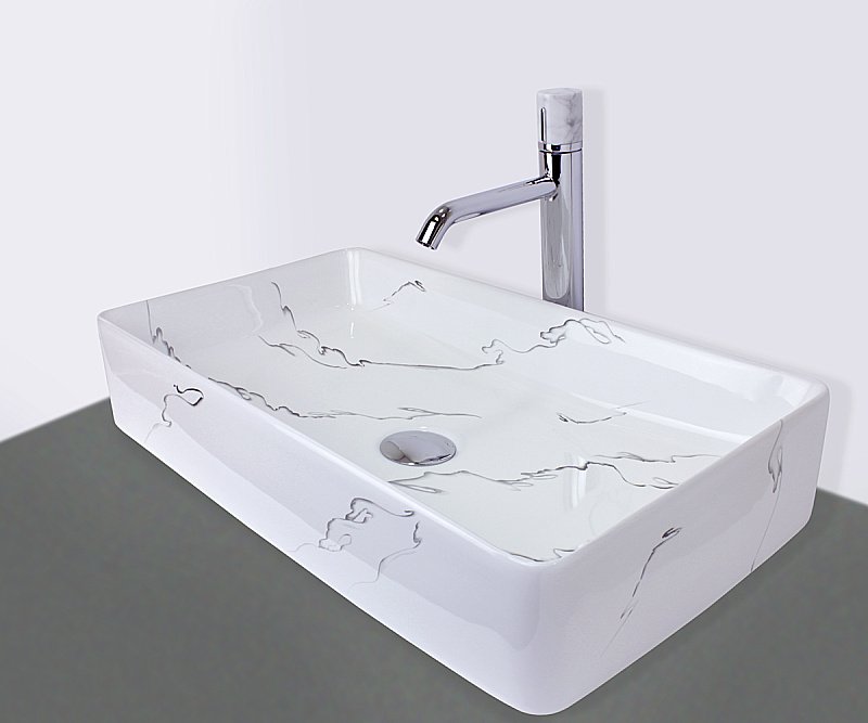 Раковина накладная Bronze de Luxe Lacio 60,5 1061BM белая купить в интернет-магазине Sanbest