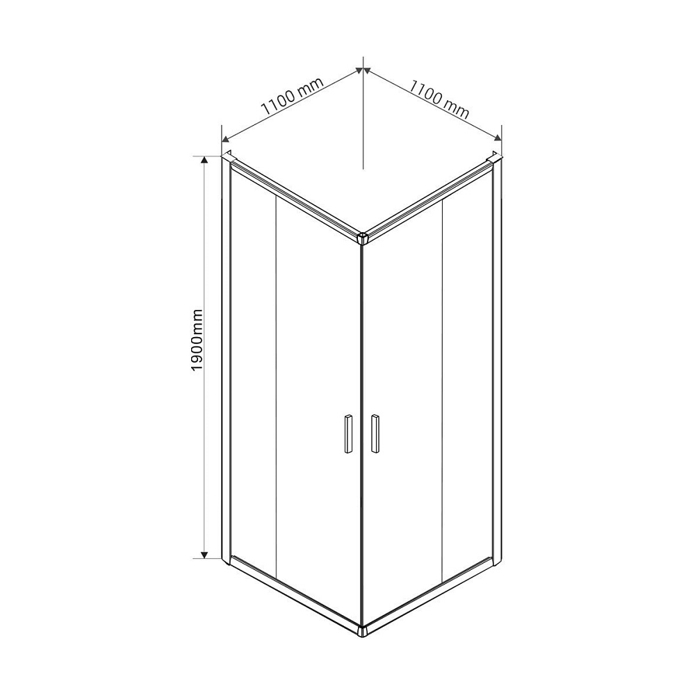 Душевой уголок Vincea Garda VSS-1G1111CLB 110x110 купить в интернет-магазине Sanbest