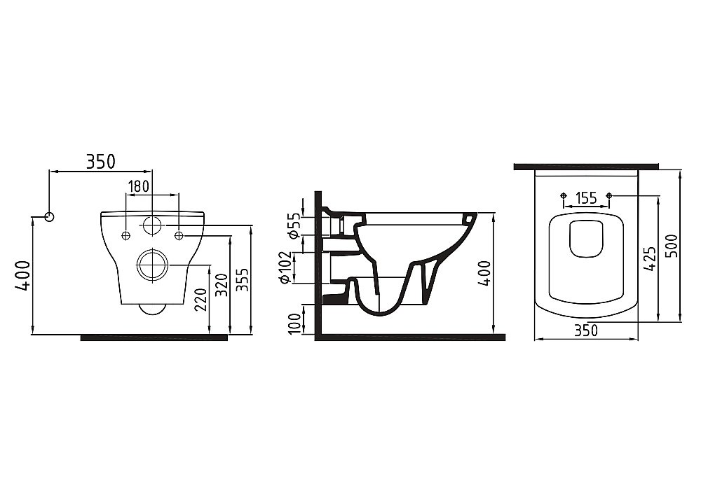 Унитаз подвесной Bien Dor DRKA050AMVP0W5000 белый, с крышкой микролифт купить в интернет-магазине Sanbest