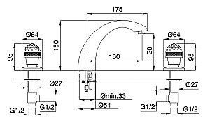 Смеситель для раковины Migliore Axo Crystal 27114 золото купить в интернет-магазине сантехники Sanbest