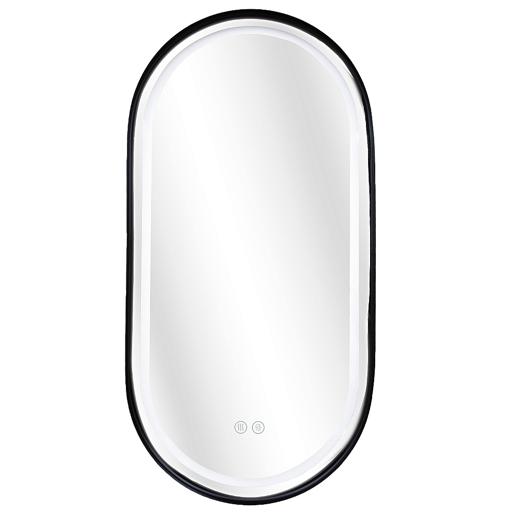 Зеркало с подсветкой Azario Блейк АZ-LED011125 100х50 черный матовый в ванную от интернет-магазине сантехники Sanbest