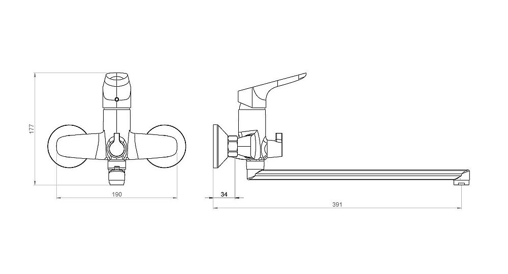 Смеситель для ванны RedBlu by Damixa Origin Bit 779500000 купить в интернет-магазине сантехники Sanbest