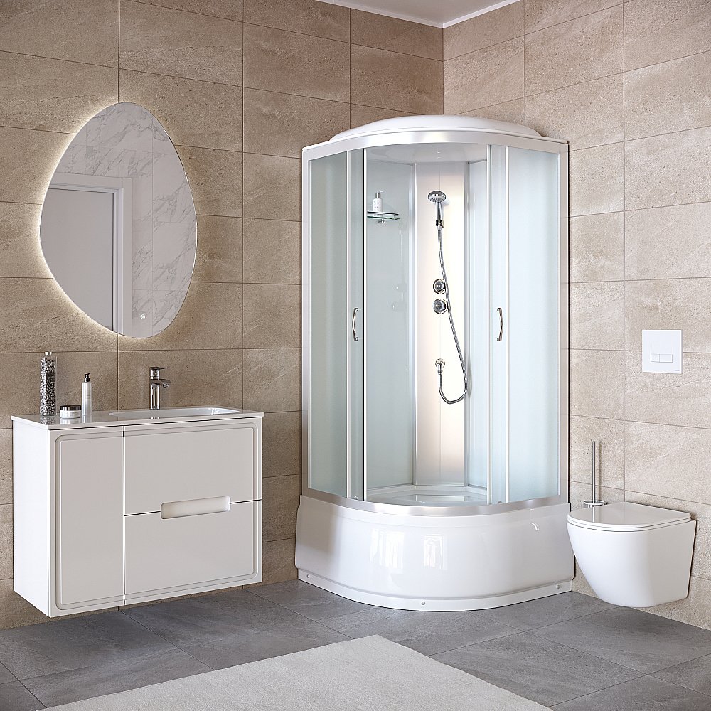 Душевая кабина Taliente TA-9090M 90х90 стекло рифленое купить в интернет-магазине Sanbest