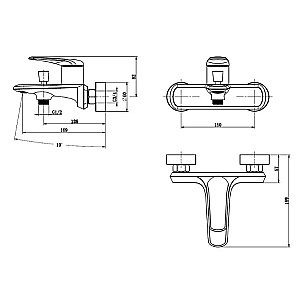 Смеситель для ванны Comforty 00-00013696 графит купить в интернет-магазине сантехники Sanbest