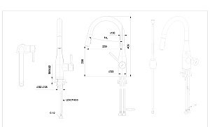 Смеситель для кухни Bravat MIRANDA F7164208BW-1B-ENG черный купить в интернет-магазине сантехники Sanbest