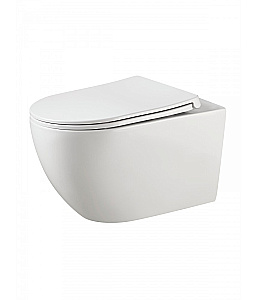 Унитаз подвесной Agger ATI12150+APB244 безободковый, с инсталляцией, смыв торнадо, с крышкой микролифт, белый глянцевый/кнопка черный матовый купить в интернет-магазине Sanbest