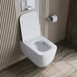Унитаз подвесной BelBagno LUCE-TOR BB076CH-TOR/SC белый, с крышкой микролифт, безободковый, слив-торнадо купить в интернет-магазине Sanbest