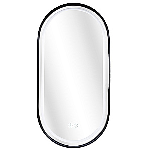 Зеркало с подсветкой Azario Блейк АZ-LED011125 100х50 черный матовый в ванную от интернет-магазине сантехники Sanbest