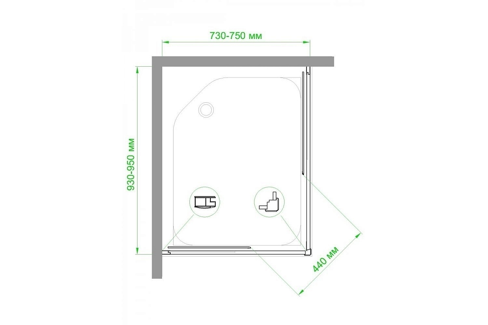 Душевой уголок Royal Bath RB9575HPD-C 75х95 матовый купить в интернет-магазине Sanbest