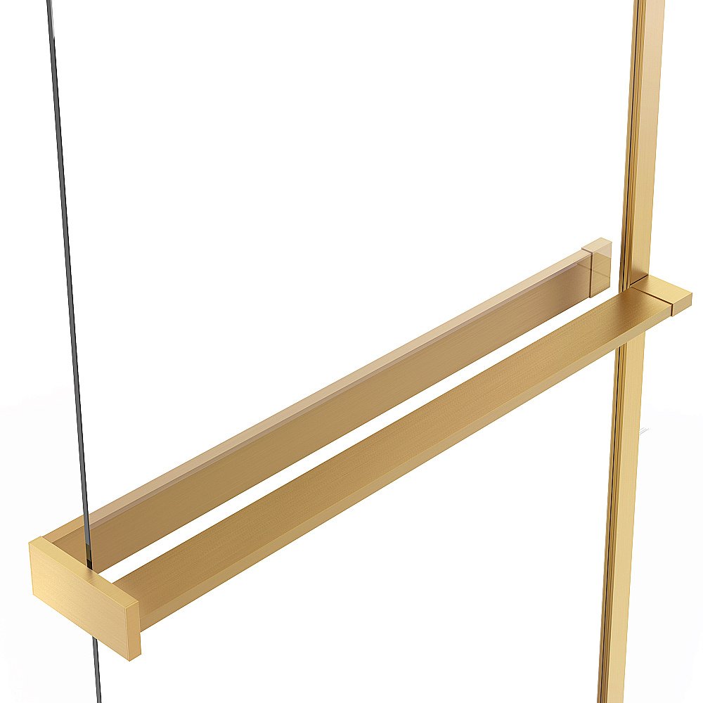 Душевая перегородка Vincea Walk-In VSW-1HR900GSG 90x200 профиль матовый золотой/стекло янтарь купить в интернет-магазине Sanbest