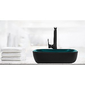 Раковина накладная WeltWasser WW ELBACH M2143 BBG 49 черно-зеленая матовая купить в интернет-магазине Sanbest