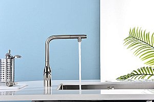 Смеситель для кухни Paulmark Viper Vi213105-BS брашированная сталь купить в интернет-магазине сантехники Sanbest