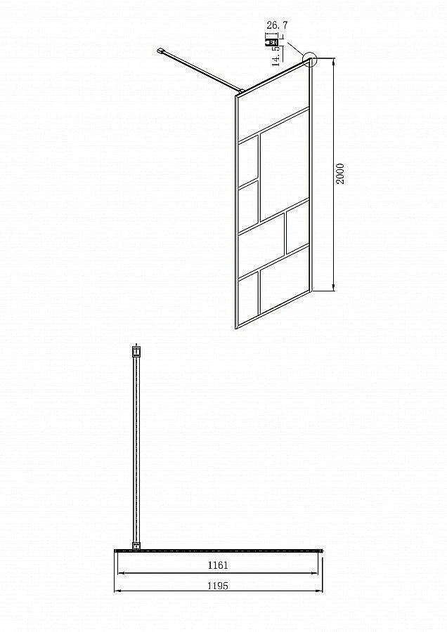 Душевое ограждение Ambassador Walk-in 15031215 120 купить в интернет-магазине Sanbest