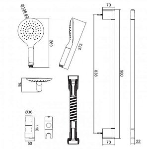 Душевая лейка Bravat SNOW P70144CP-RUS купить в интернет-магазине сантехники Sanbest