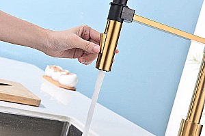 Смеситель для кухни Paulmark Halt Ha214021-BG матовое золото купить в интернет-магазине сантехники Sanbest