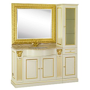 Комплект мебели для ванной Migliore Ravenna 120 Avorio Dorato с пеналом для ванной в интернет-магазине Sanbest