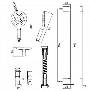 Душевая лейка Bravat SNOW P70144CP-RUS купить в интернет-магазине сантехники Sanbest