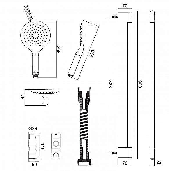 Душевая лейка Bravat SNOW P70144CP-RUS купить в интернет-магазине сантехники Sanbest