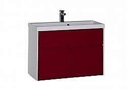 Тумба под раковину Aquanet Латина 90 бело-бордовая купить в интернет-магазине сантехники Sanbest