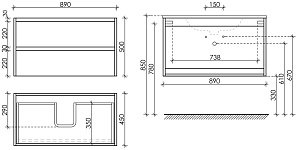 Тумба с раковиной Sancos Libra LB90W белый глянец для ванной в интернет-магазине Sanbest