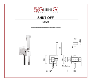 Гигиенический душ Giulini Shut off FSH20 хром купить в интернет-магазине сантехники Sanbest