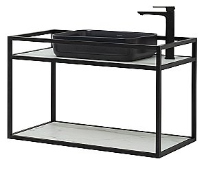 Консоль с раковиной Allen Brau Liberty 90 1.33003.BB черная для ванной в интернет-магазине сантехники Sanbest