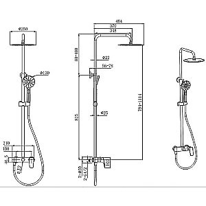 Душевая система Aquatek Вега AQ2060MB черная купить в интернет-магазине сантехники Sanbest