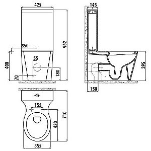 Унитаз напольный Creavit Amorf AF310.00100 белый, с бачком купить в интернет-магазине Sanbest
