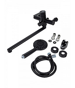 Смеситель для ванны Agger Easy A3121144 с душевым набором, черный матовый купить в интернет-магазине сантехники Sanbest