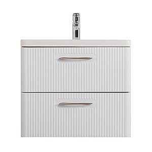 Тумба с раковиной BelBagno DUE-600-2C-SO-BM-P белый металлик для ванной в интернет-магазине Sanbest