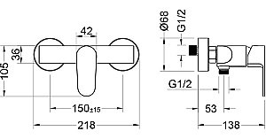 Смеситель для душа Aquatek Оберон AQ1260CR хром купить в интернет-магазине сантехники Sanbest