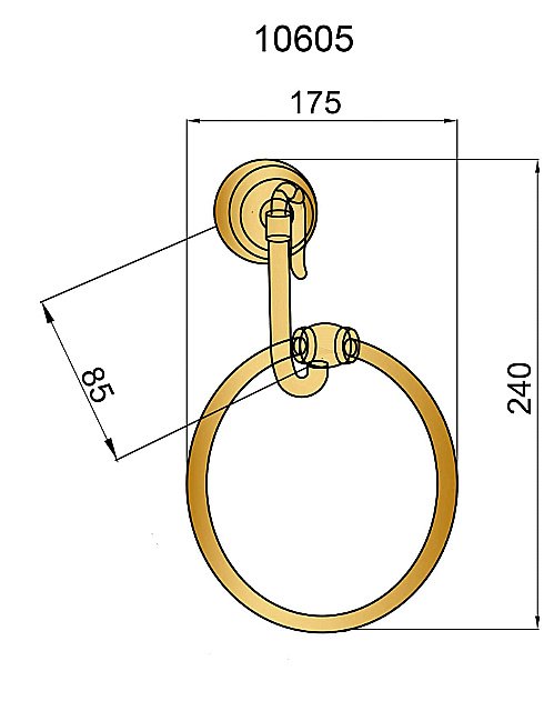 Полотенцедержатель-кольцо Boheme Medici 10605 купить в интернет-магазине сантехники Sanbest