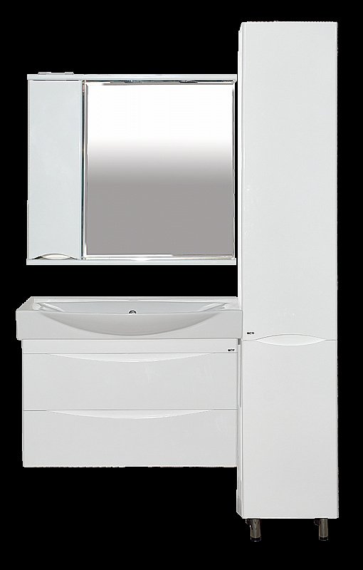 Зеркало со шкафом Misty Элвис 83,3 белая эмаль в ванную от интернет-магазине сантехники Sanbest